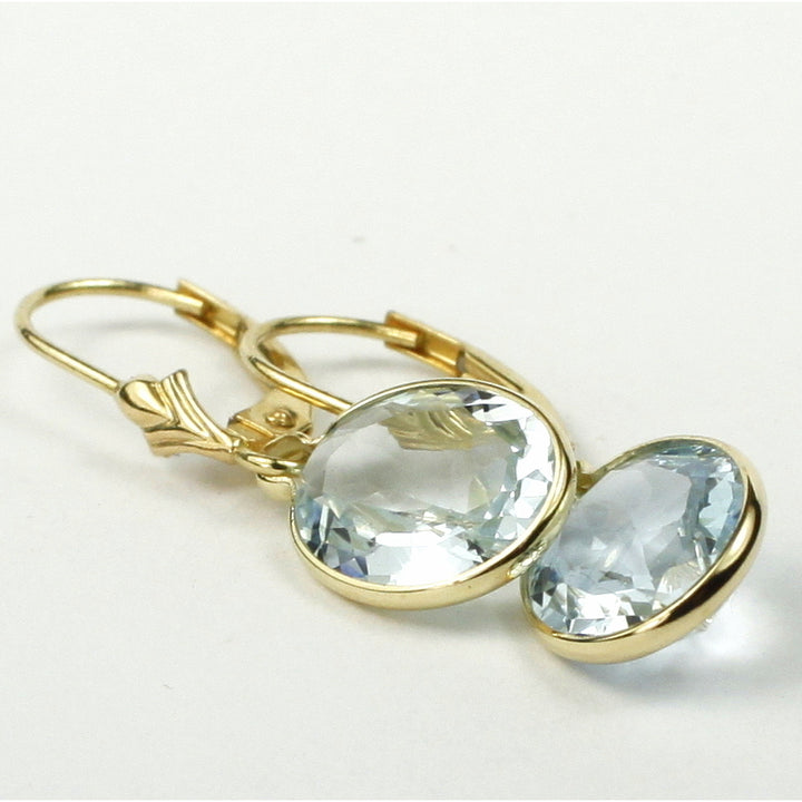 14K Leverback Earrings Aquamarine E101 Image 3