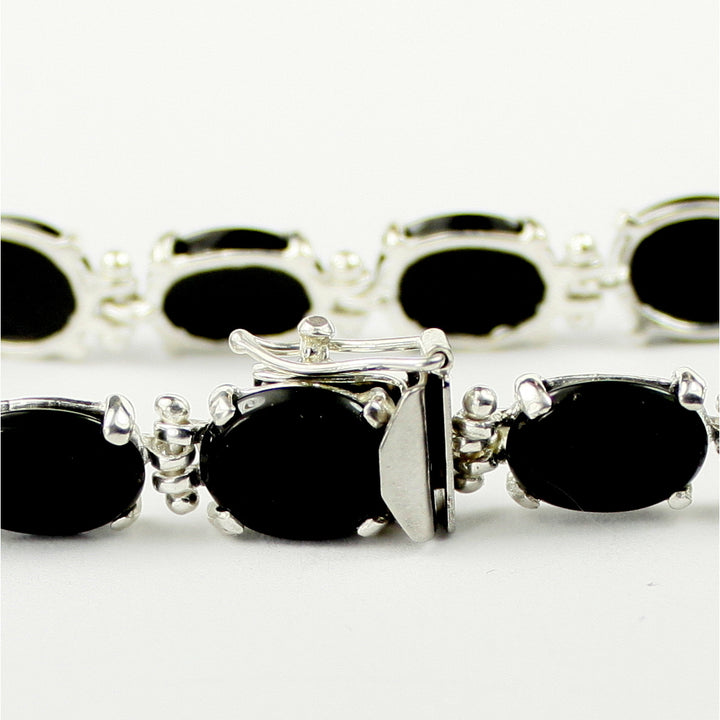 Sterling Silver Bracelet Black Onyx SB003C Image 3