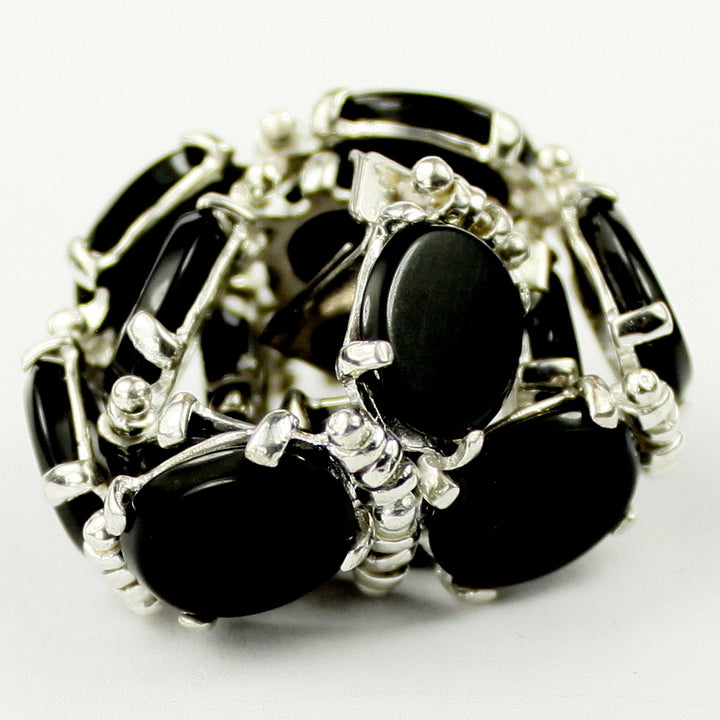 Sterling Silver Bracelet Black Onyx SB003C Image 4