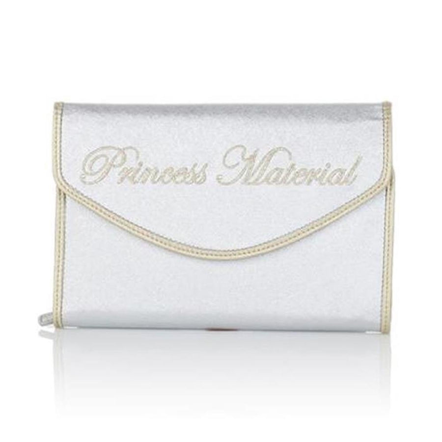 SNOB Essentials Disney Cinderella Princess Material Clutch Jewelry Bag Metallic Silver Handbag Purse Small Designer Image 1