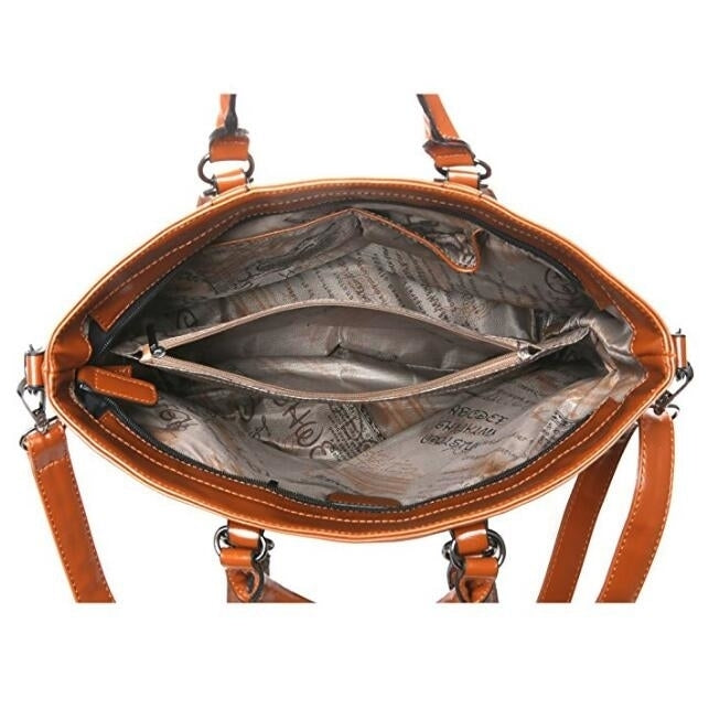 Leather Carry-All Messenger Bag Includes Extended Shoulder StrapMultiple Colors Image 9