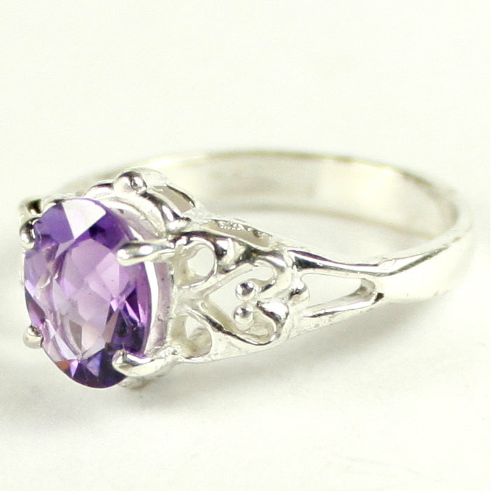 SR302 8x6mm Amethyst 925 Sterling Silver Ring Image 2