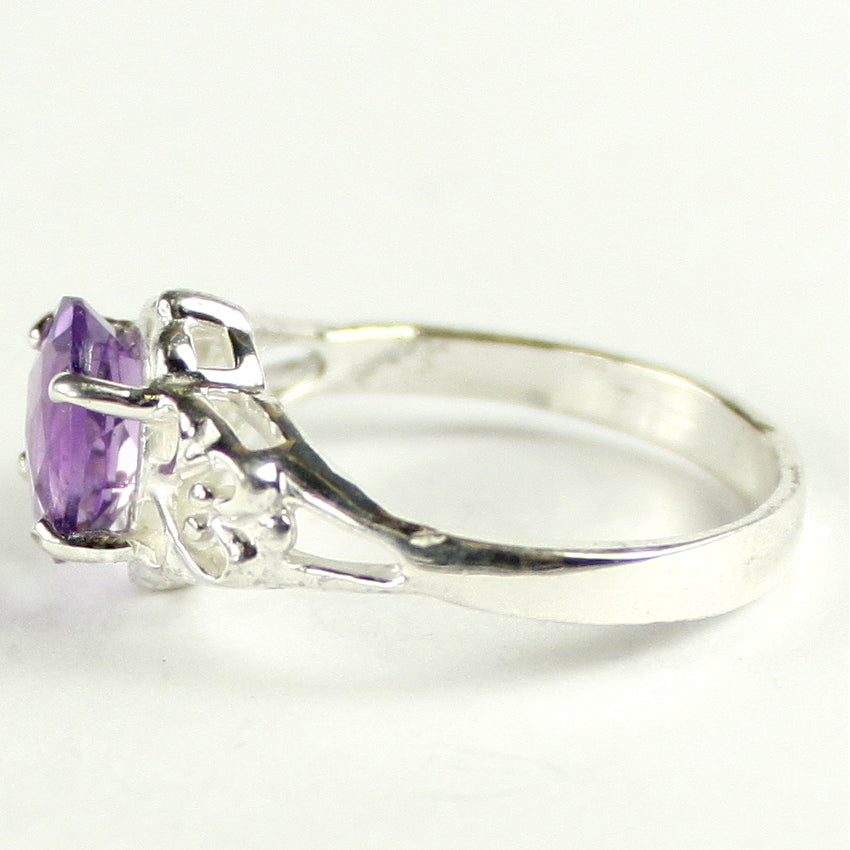 SR302 8x6mm Amethyst 925 Sterling Silver Ring Image 3