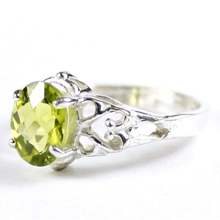 SR302 8x6mm Peridot 925 Sterling Silver Ring Image 2