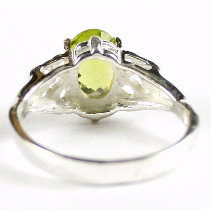 SR302 8x6mm Peridot 925 Sterling Silver Ring Image 4