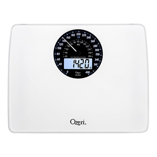 Ozeri Rev Digital Bathroom Scale with ElectroMechanical Weight Dial Image 2