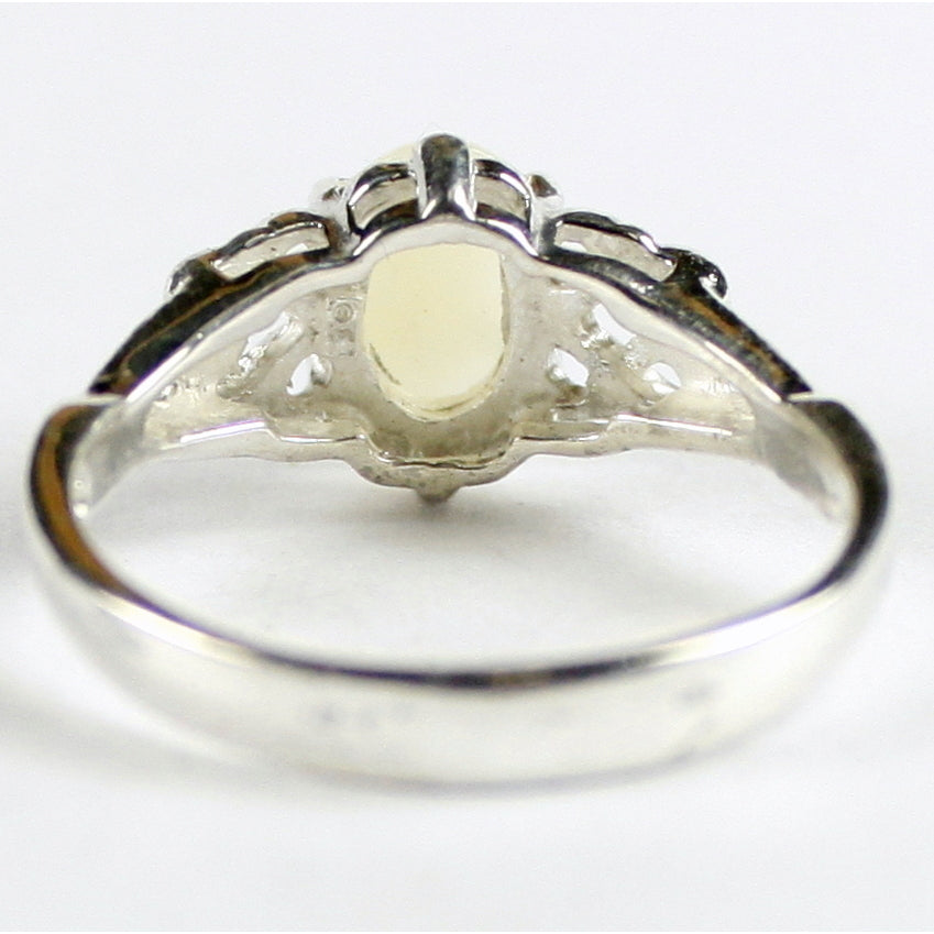 SR302 8x6mm Mother of Pearl 925 Sterling Silver Ring Image 4