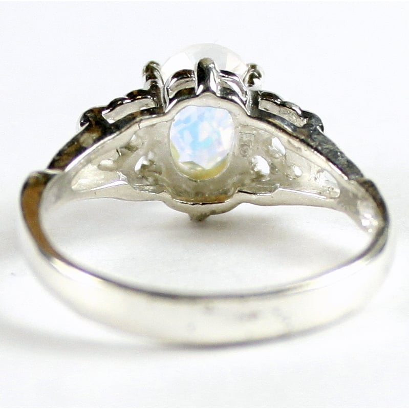 SR302 8x6mm Mercury Mist Topaz 925 Sterling Silver Ring Image 4