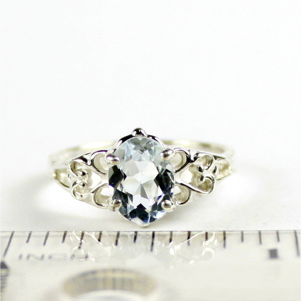 SR302 8x6mm Aquamarine 925 Sterling Silver Ring Image 4