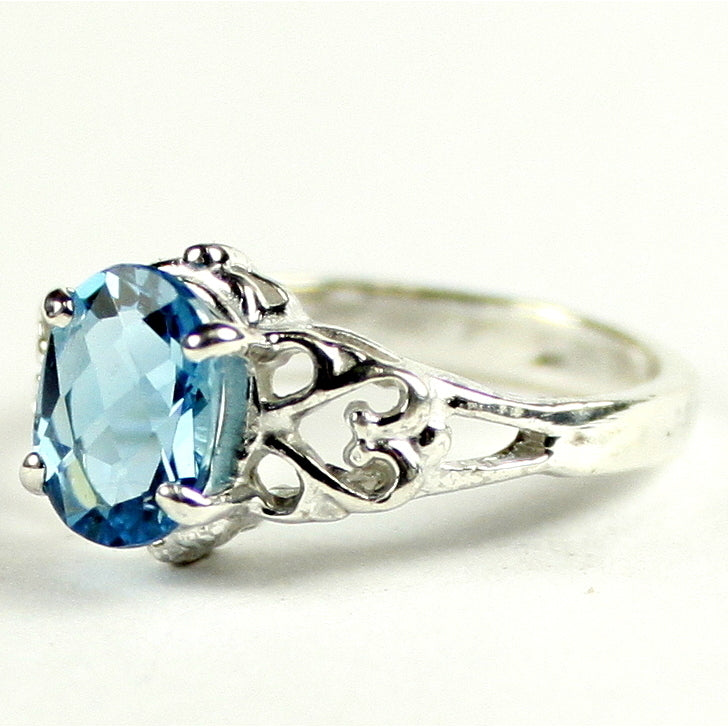 SR302 8x6mm London Blue Topaz 925 Sterling Silver Ring Image 2