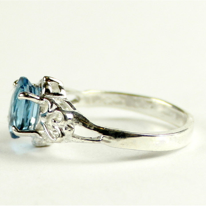 SR302 8x6mm London Blue Topaz 925 Sterling Silver Ring Image 3