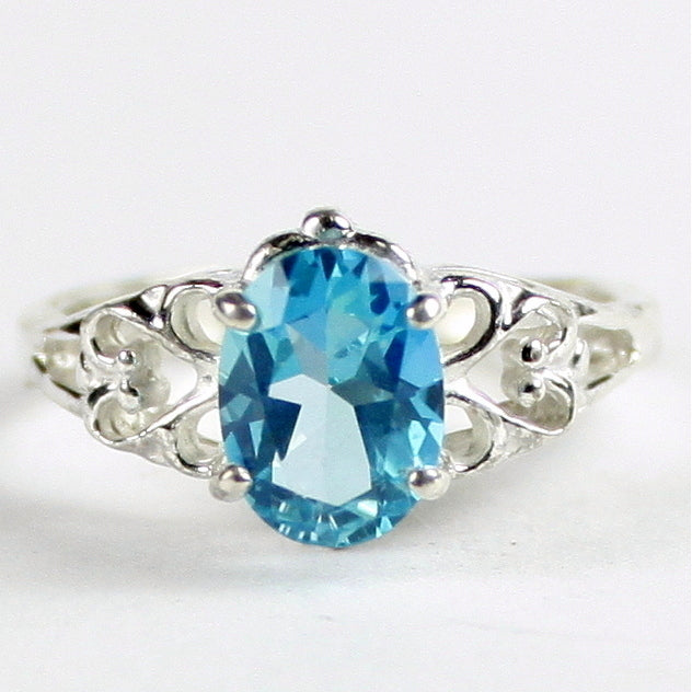 SR302 8x6mm Paraiba Topaz 925 Sterling Silver Ring Image 1