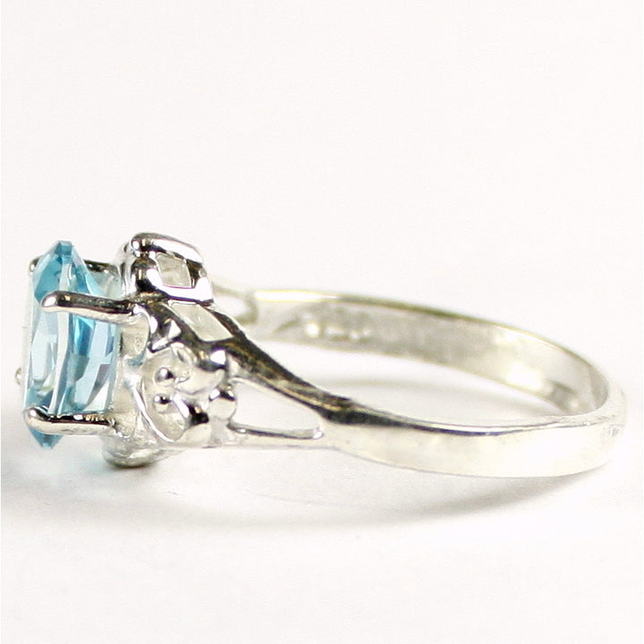 SR302 8x6mm Paraiba Topaz 925 Sterling Silver Ring Image 3