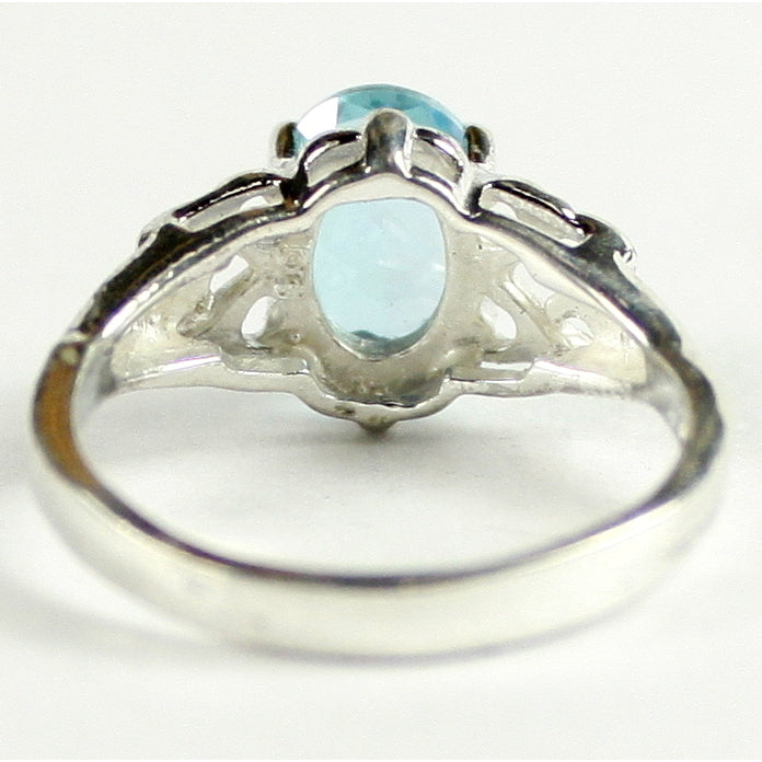 SR302 8x6mm Paraiba Topaz 925 Sterling Silver Ring Image 4