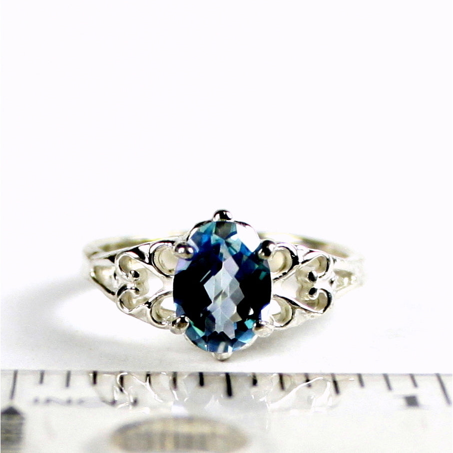 SR302 8x6mm Neptune Garden Topaz 925 Sterling Silver Ring Image 4