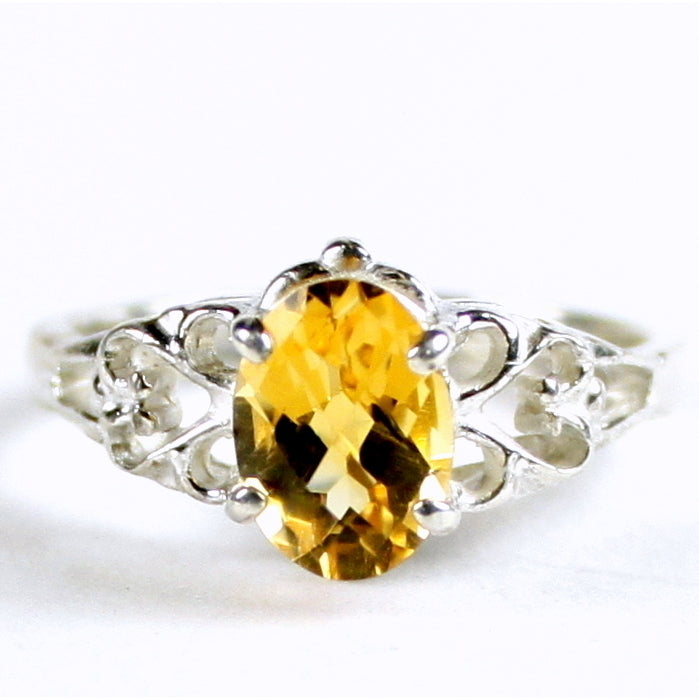 SR302 8x6mm Citrine 925 Sterling Silver Ring Image 1