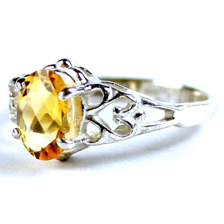 SR302 8x6mm Citrine 925 Sterling Silver Ring Image 2