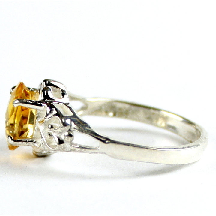 SR302 8x6mm Citrine 925 Sterling Silver Ring Image 3