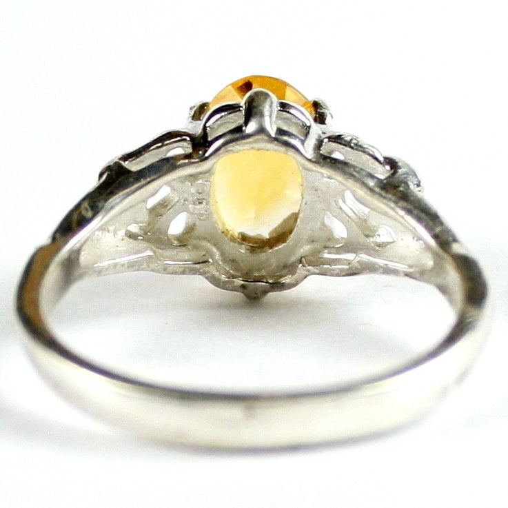 SR302 8x6mm Citrine 925 Sterling Silver Ring Image 4