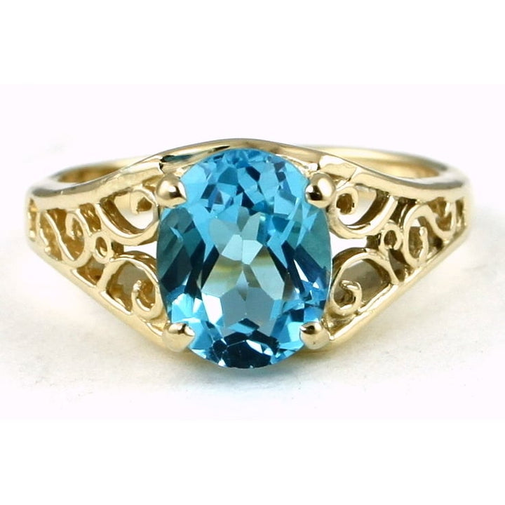 10K Ladies Ring Swiss Blue Topaz R005 Image 1