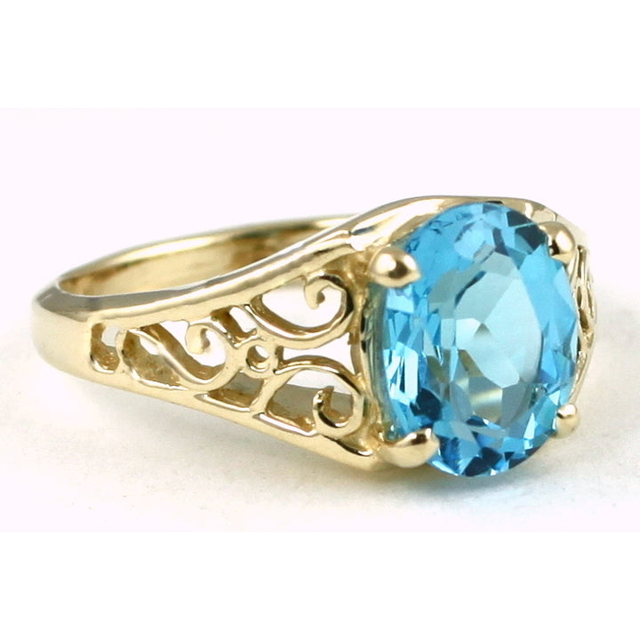 10K Ladies Ring Swiss Blue Topaz R005 Image 2