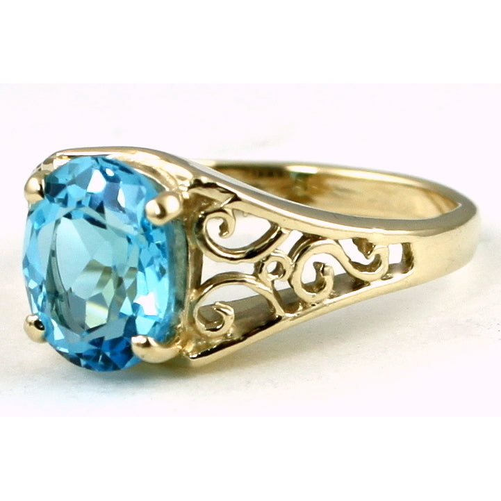 10K Ladies Ring Swiss Blue Topaz R005 Image 3