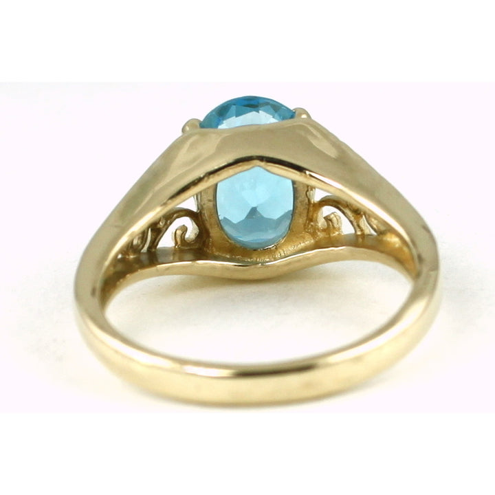 10K Ladies Ring Swiss Blue Topaz R005 Image 4