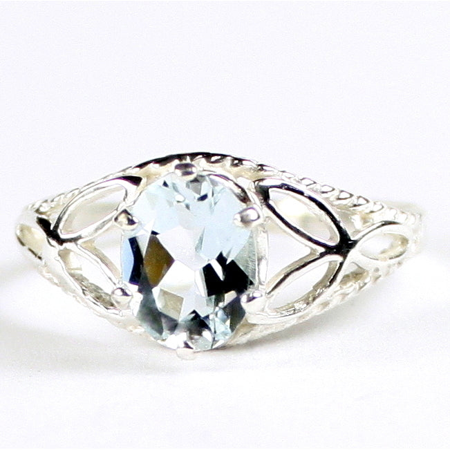 SR137 Aquamarine 925 Sterling Silver Ring Image 1