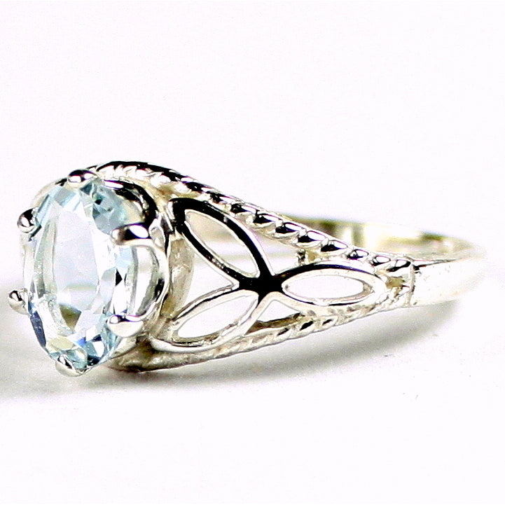 SR137 Aquamarine 925 Sterling Silver Ring Image 2