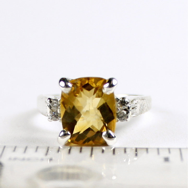 SR221 Citrine 925 Sterling Silver Ring Image 4