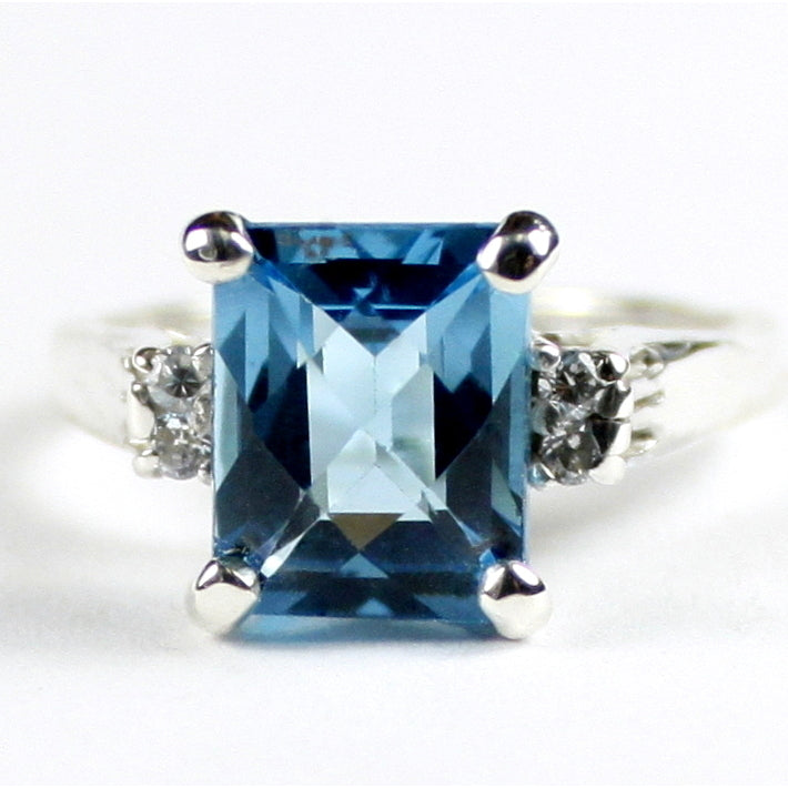 SR221 Swiss Blue Topaz 925 Sterling Silver Ring Image 1