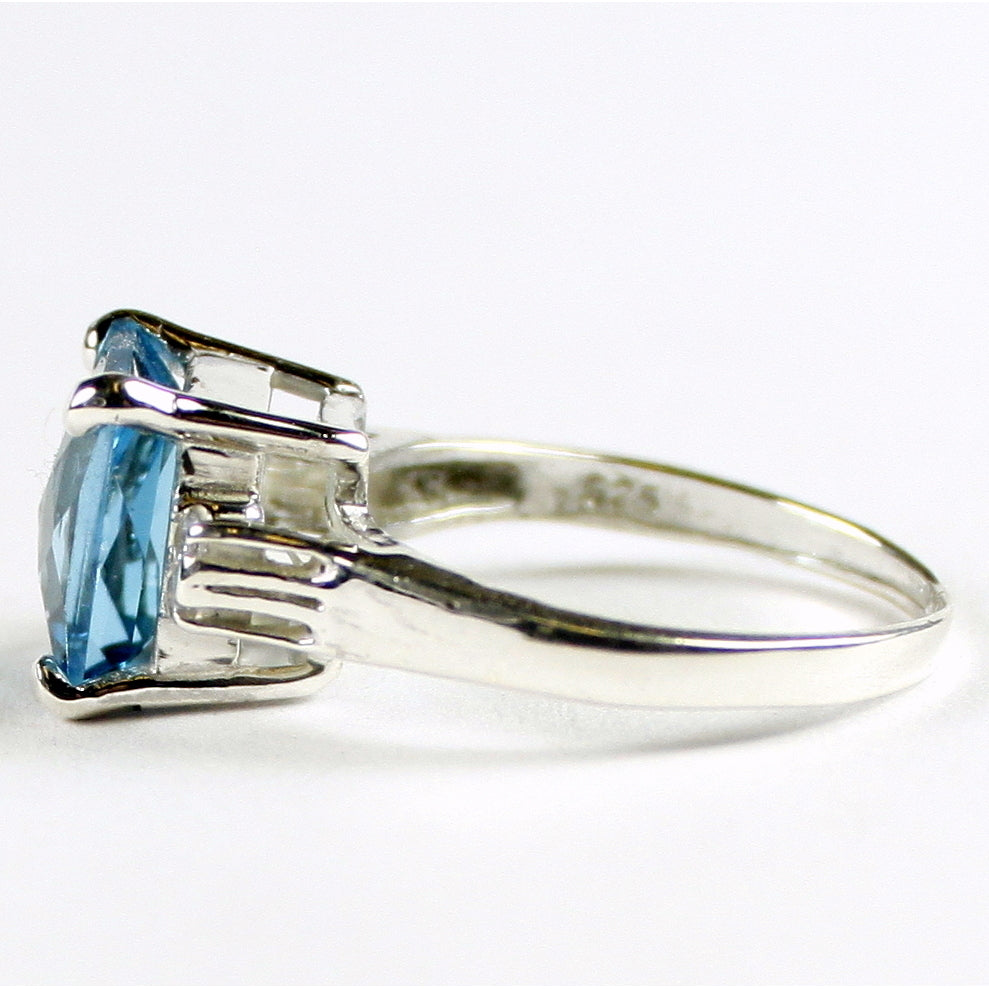 SR221 Swiss Blue Topaz 925 Sterling Silver Ring Image 3