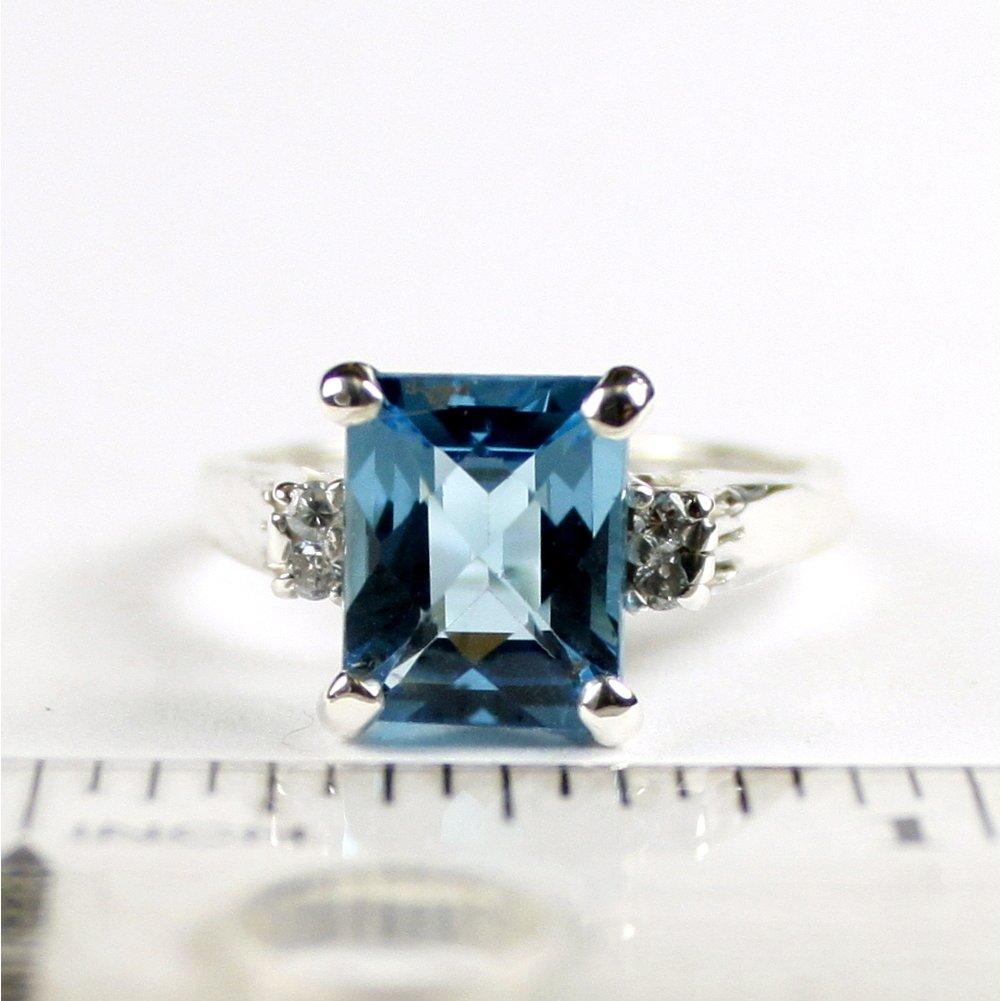 SR221 Swiss Blue Topaz 925 Sterling Silver Ring Image 4