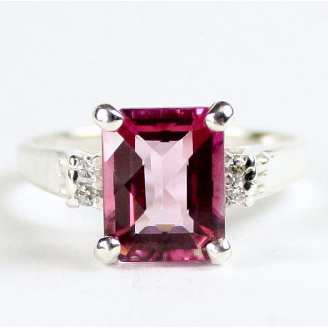 SR221 Pure Pink Topaz 925 Sterling Silver Ring Image 1