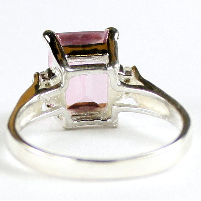 SR221 Pure Pink Topaz 925 Sterling Silver Ring Image 4