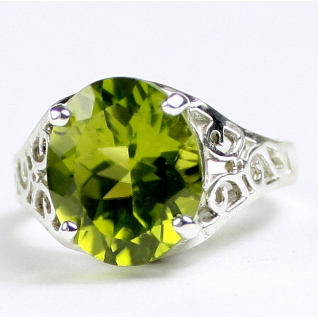 SR057 Peridot 925 Sterling Silver Ring Image 1