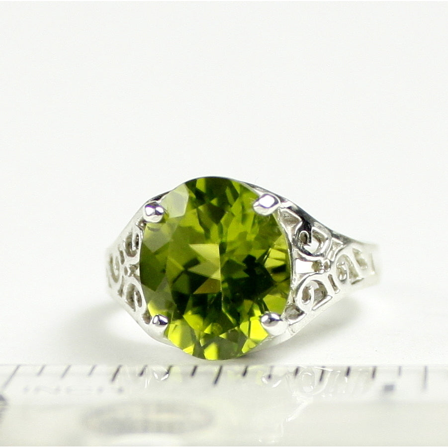 SR057 Peridot 925 Sterling Silver Ring Image 4