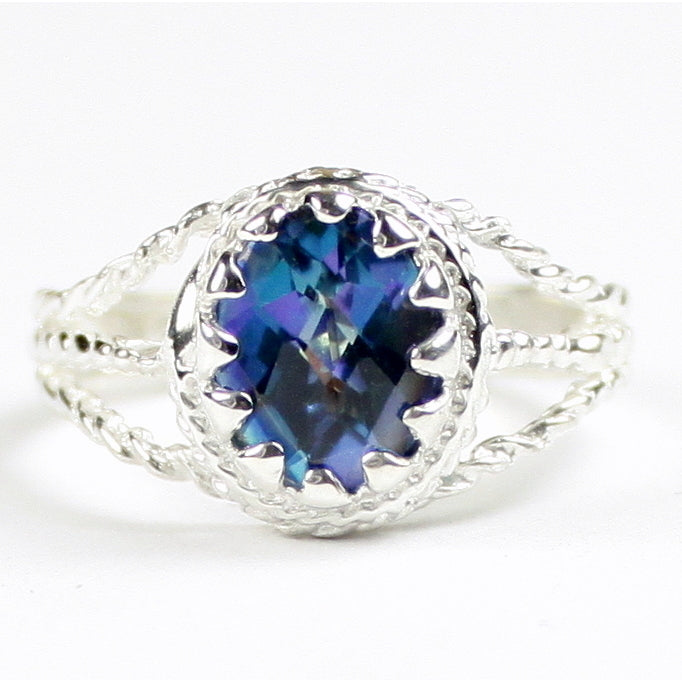 SR070 9x7mm Neptune Garden Topaz 925 Sterling Silver Ring Image 1