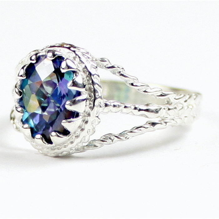 SR070 9x7mm Neptune Garden Topaz 925 Sterling Silver Ring Image 2