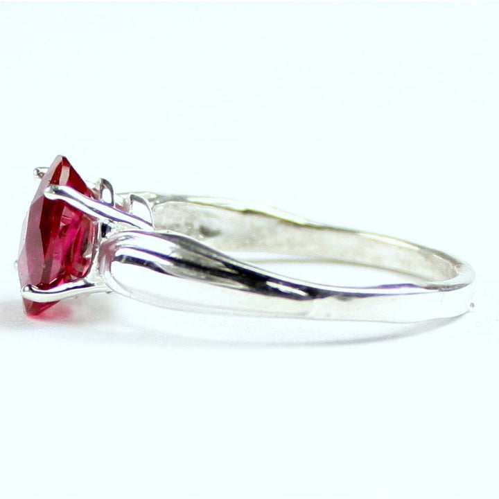 Sterling Silver Ladies Ring Created Ruby SR058 Image 3