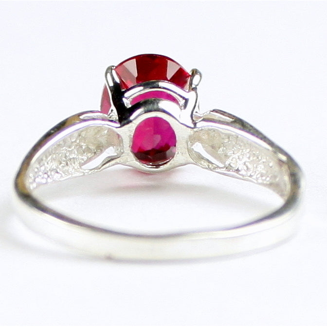 Sterling Silver Ladies Ring Created Ruby SR058 Image 4