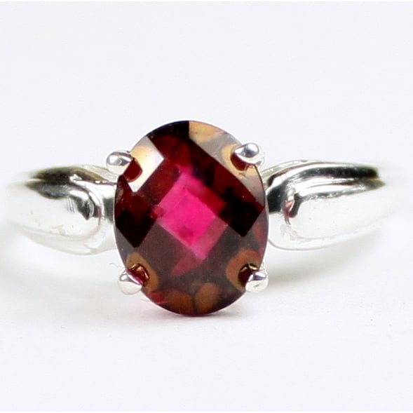 Sterling Silver Ladies Ring Crimson Fire Topaz SR058 Image 1