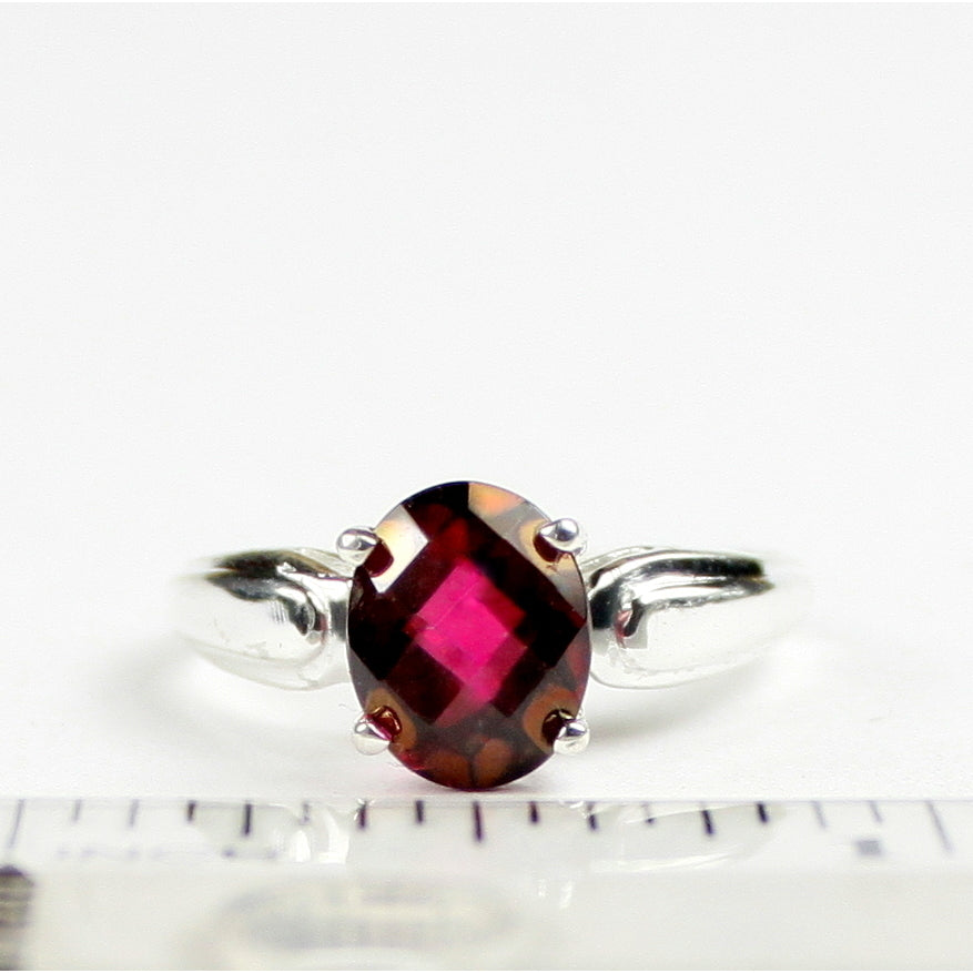 Sterling Silver Ladies Ring Crimson Fire Topaz SR058 Image 4