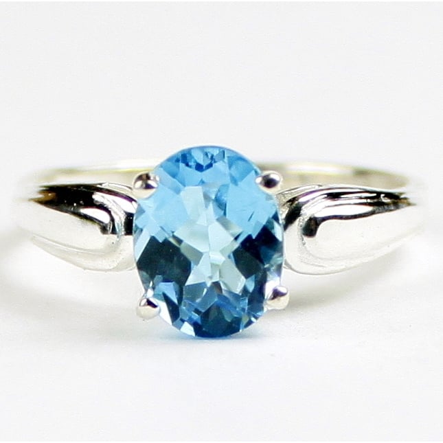 Sterling Silver Ladies Ring Swiss Blue Topaz SR058 Image 1