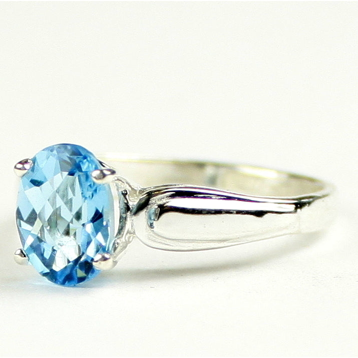 Sterling Silver Ladies Ring Swiss Blue Topaz SR058 Image 2