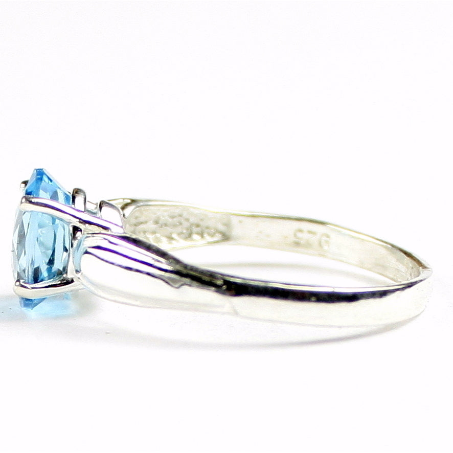 Sterling Silver Ladies Ring Swiss Blue Topaz SR058 Image 3