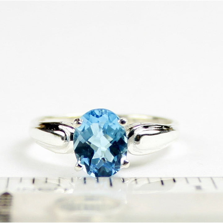 Sterling Silver Ladies Ring Swiss Blue Topaz SR058 Image 4