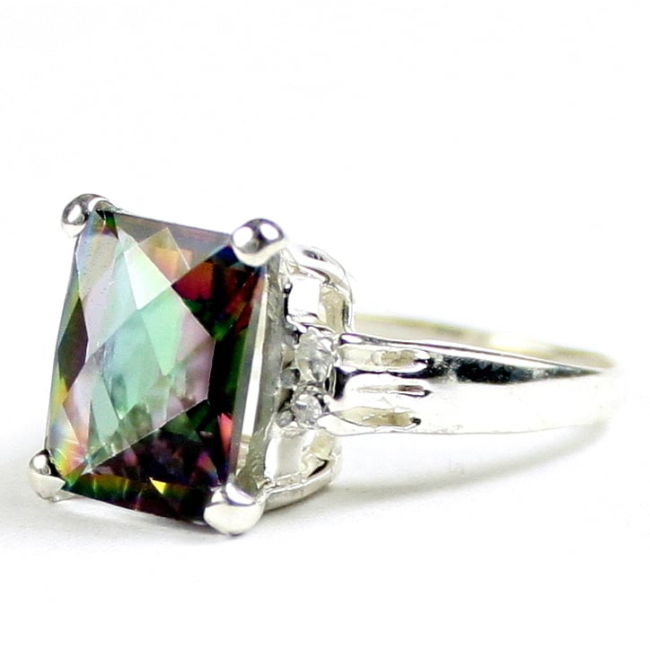 SR221 Mystic Fire Topaz 925 Sterling Silver Ring Image 2