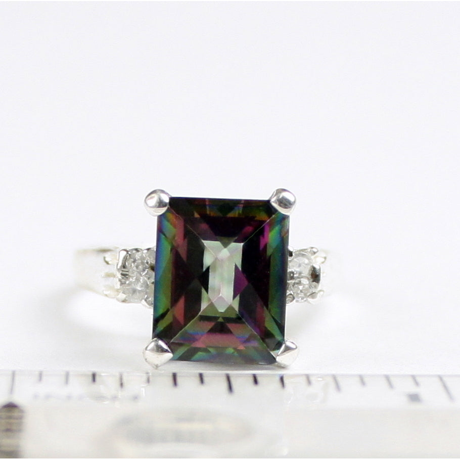 SR221 Mystic Fire Topaz 925 Sterling Silver Ring Image 4