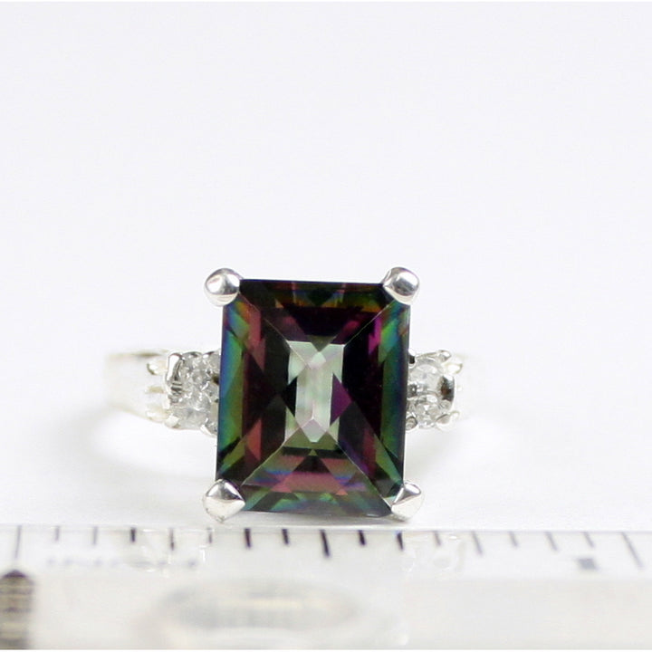 SR221 Mystic Fire Topaz 925 Sterling Silver Ring Image 4